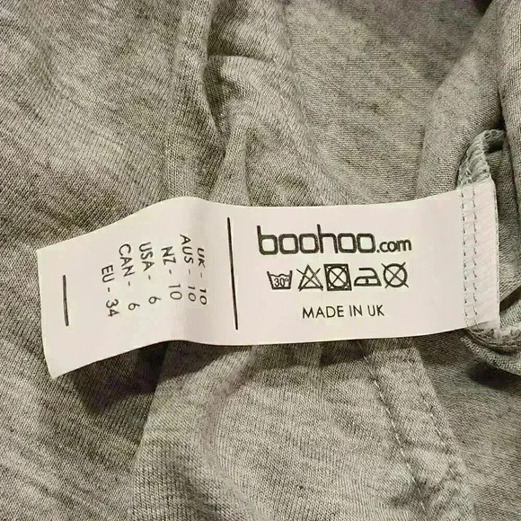 NEW Boohoo Women's Ladies Simone Off The Shoulder Bodysuit Grey Size 8 US - Picture 7 of 9